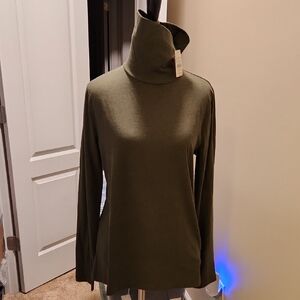 J. Crew Heathered Olive Turtleneck